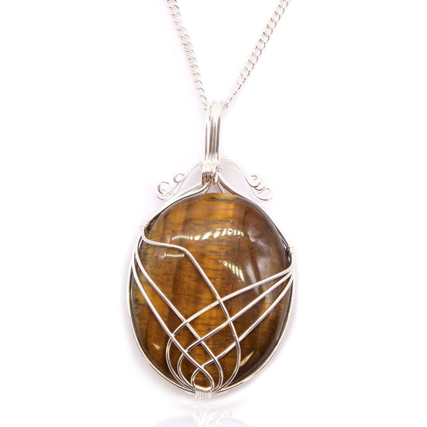 Swirl Wrapped Gemstone Necklace