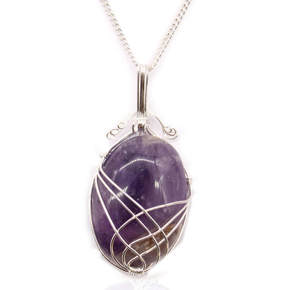 Swirl Wrapped Gemstone Necklace