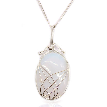 Swirl Wrapped Gemstone Necklace