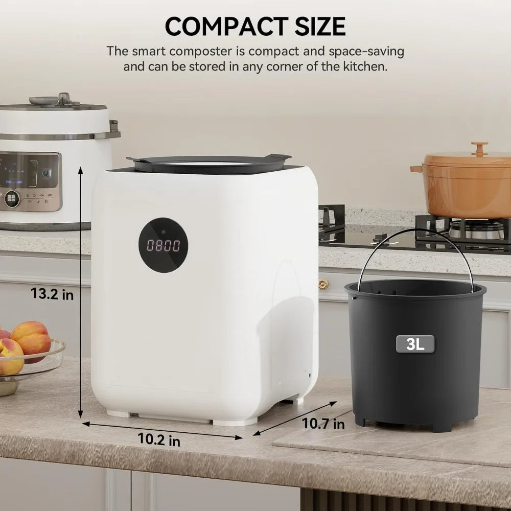 Smart Odorless Compost Bin with Self-Cleaning & LED Display