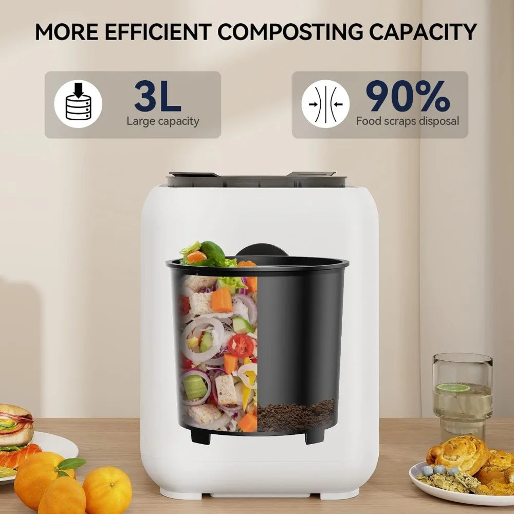 Smart Odorless Compost Bin with Self-Cleaning & LED Display